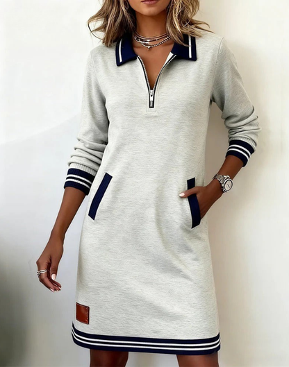 Alberta | Chic Long Sleeve Cotton Dress