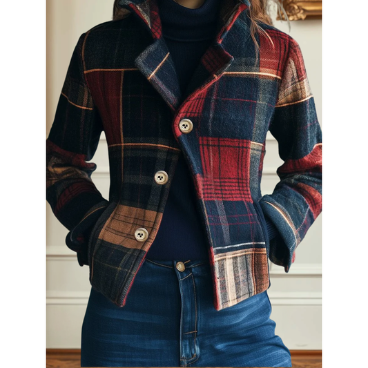 Estelle | Elegant Plaid Jacket