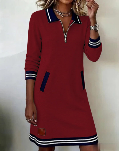 Alberta | Chic Long Sleeve Cotton Dress