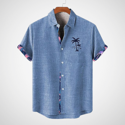 Albert™ - Polo shirt with palm tree & breast pocket