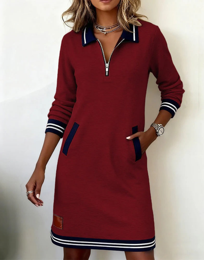 Alberta | Chic Long Sleeve Cotton Dress