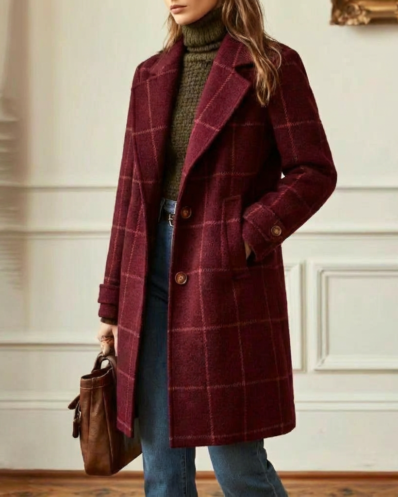 Lorna | Elegant Plaid Coat